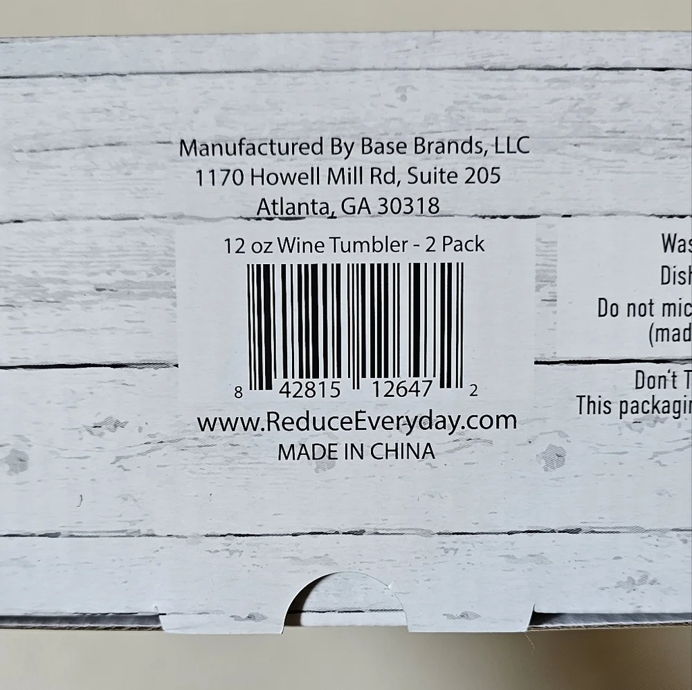 *Reduce 2pk 12oz Wine Tumbler - White/Cotton (Pink) - Picture 6 of 6